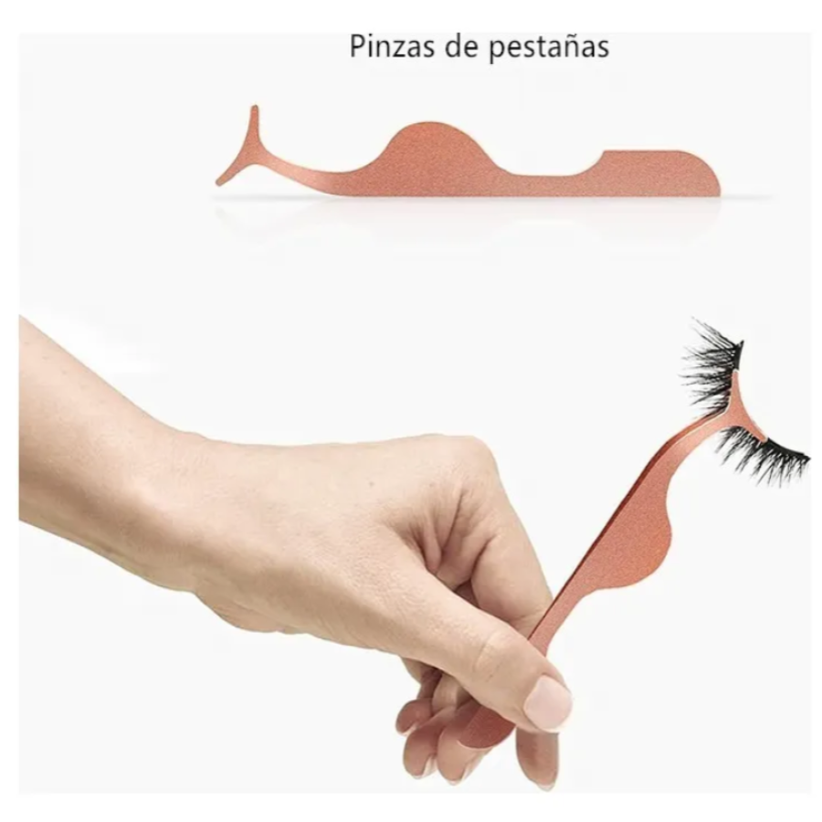 Kit 10 Pestañas magnéticas 3D+delineador