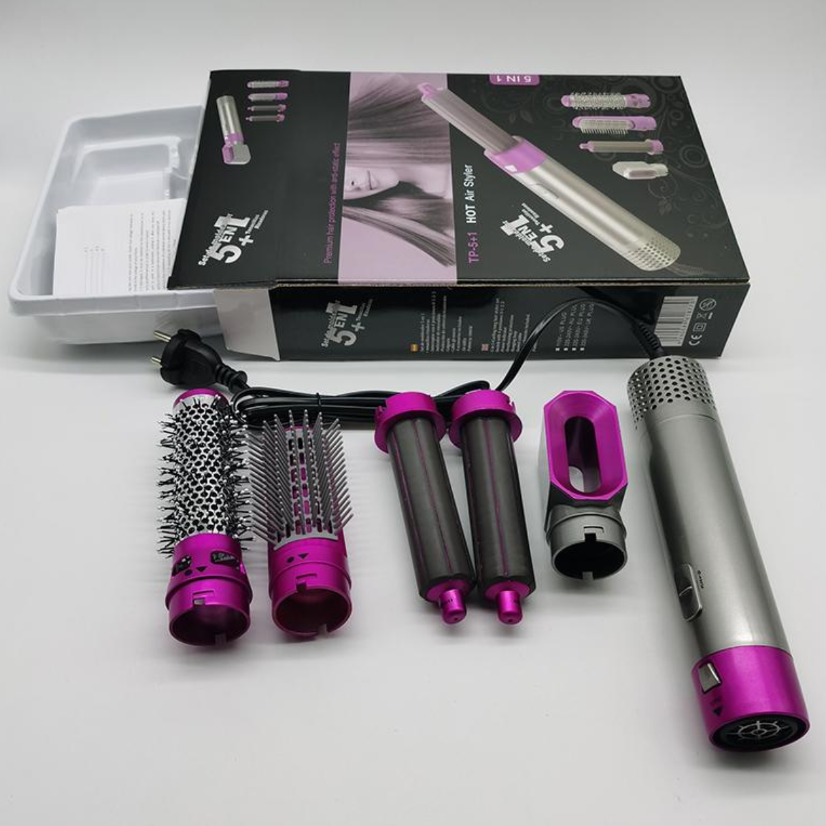 Rizadora 5 En 1 Cepillo Secador De Pelo