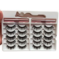 Kit 10 Pestañas magnéticas 3D+delineador